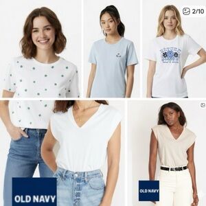 Old Navy 5-Pack Basic Tees & Sleeveless Tops Bundle Lot Size Small